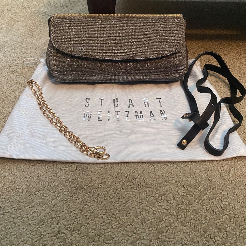 Stuart Weitzman Silver And Gold Clutch 👝RARE!!!